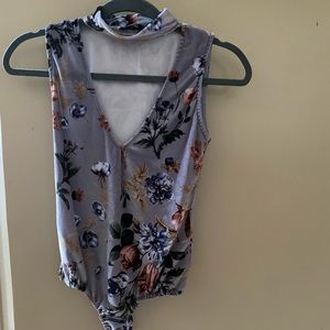 Zara Velvet floral bodysuit